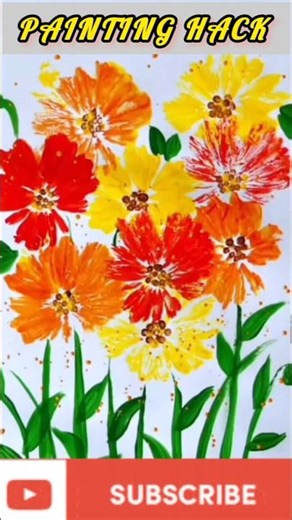 Unique Polythene Painting Hack! | Easy Flower Art ✨#shorts #coolideasforcreativity