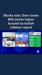 Stocks jumped Friday, and Wall Street capped off a turbulent week on a positive note as investors weighed fresh U.S. inflation data. The Dow Jones Industrial Average rallied 654.27 points, or 1.6%, to finish at 40,589.34. The S&P 500 climbed 1.1% to end at 5,459.10, while the Nasdaq Composite gained 1% to close at 17,357.88. | CNBC
