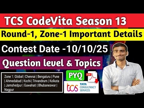 TCS Codevita Season-13 | Round-1 Important Details | Important topics & Pyq #tcscodevita #tcs