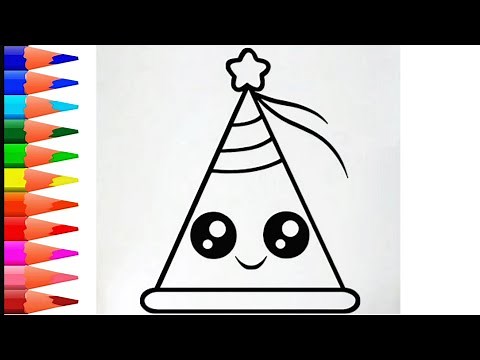 How to Draw a Party Hat Easy and Cute
