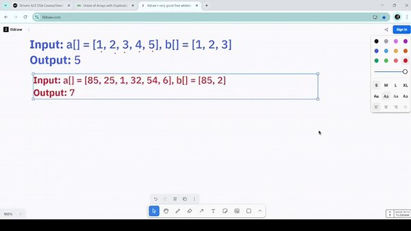 Find Union of two arrays | Array - L1 | Strivers A-Z DSA 3.1.9