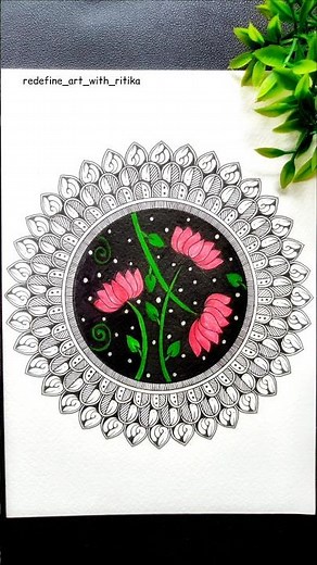 Watch This Lotus Mandala Come to Life 🌸 Easy Mandala Drawing Tutorial