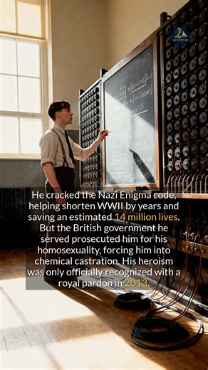 He cracked the Nazi Enigma code but was prosecuted by the government he saved. #history #historyfacts #AlanTuring #WWII | Archeostory