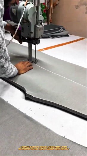 Vertical Fabric Cutting Machine Slices 20 Layer Textile Patterns with Straight Knife Precision
