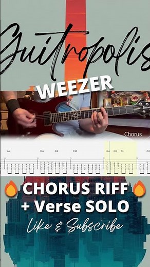 Weezer Buddy Holly Chorus Riff + Solo | Pure 90s! 🔥Tabs Included