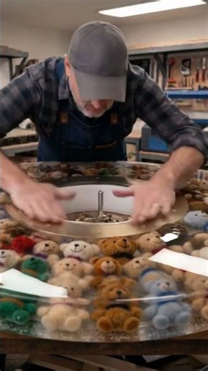 Hypnotic Epoxy Teddy Bear Clock Making (Hyper Timelapse ASMR)