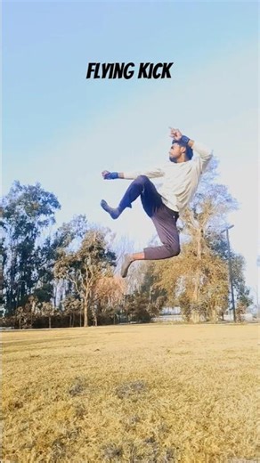 Flying Kick Tutorial 🥋 #martialarts #shortsfeed #kungfu #mma #muaythai #rohitsthetics #ytshorts #yt