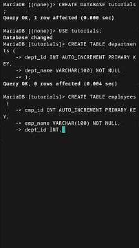 Foreign Key in MySQL #mysql #sql #mariadb #databases #coding #programming