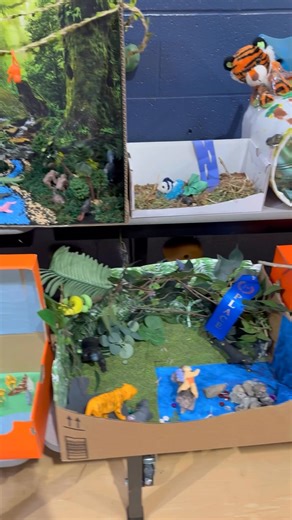 68 AMAZING Jungle Book dioramas! Each participant received a FREE Boom-a-rang kids meal! 👏🏻 🌴 🦍 🐅 | Will Rogers Elementary, Shawnee, OK