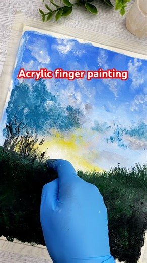 How to paint easy acrylic finger painting #fingerpainting #painting #acrylicpainting