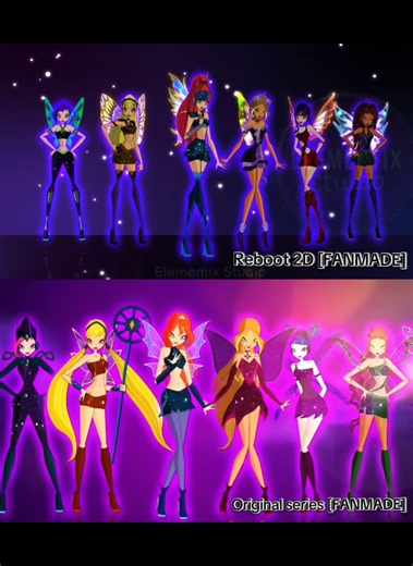 Dark Winx Original series [FANMADE] or Reboot 2D Full Transformation EXCLUSIVE All 6 Girls | Winx club official | credit for Dark Winx Transformation Video to by @Elementix #winxclub #2D #winxclubreboot #transformation #darkwinx
