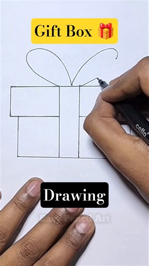 How to draw Gift Box Drawing Easy |Gift Box ki drawing | Gift Box kese banaye गिफ्ट बॉक्स कैसे बनाएं