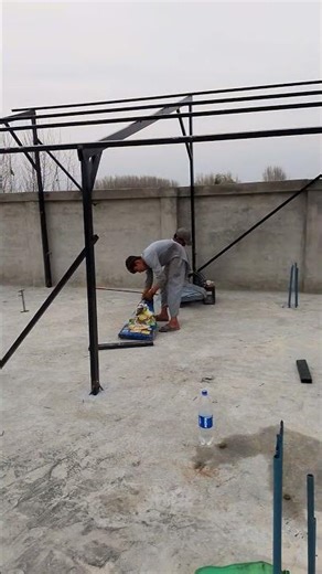 Heavy Duty Solar Panel Stand Making | Complete Solar Structure Work #shorts#youtubeshorts