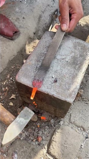 I turned file into handmade tool#handmade #blacksmithing #medievalblacksmith #experiment #diy #tool