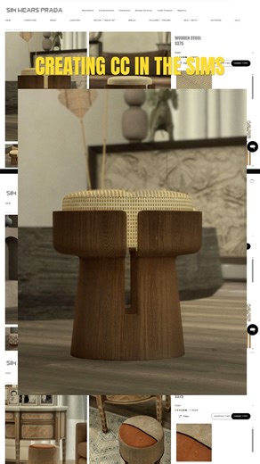 CREATING SIMS 4 CC PT 23 | WOODEN STOOL | #blender #thesims4 #spongebob