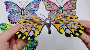 4 Pack Outdoor Butterfly Wall Decor - 9.6 inches Metal Butterfly Wall Art Decorartion for Yard Fence Garden Patio Balcony