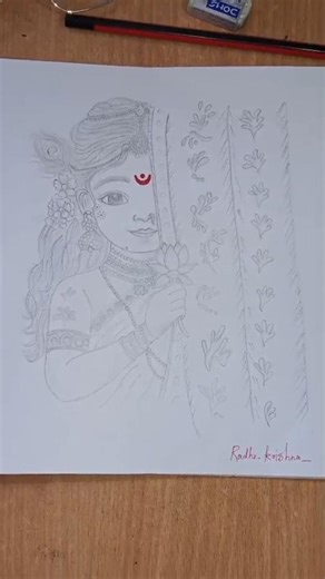 art sketch transition video||sketch viral#magic_pencil_art||Radharani