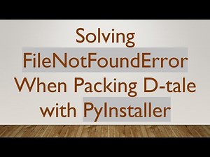 Solving FileNotFoundError When Packing D-tale with PyInstaller