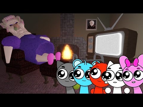 Sprunki Baby Gray, Sky, Raddy, Wenda & Pinki Played Grumpy Gran Scary Obby in ROBLOX