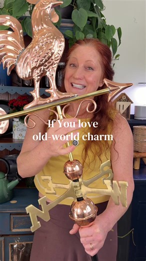 Bantam rooster weathervane made from pure copper for classic farmhouse and cottage gardens. Timeless outdoor decor that adds movement, charm, and heritage style to barns, garden sheds, and rooftops. #copperweathervane #farmhousedecor #cottagegarden