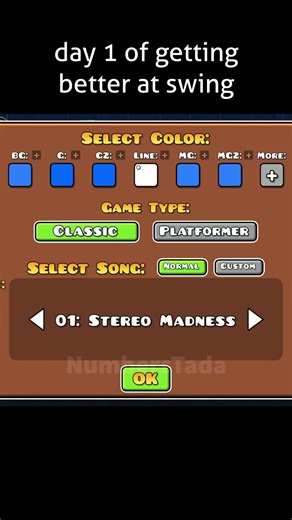 day 1 of practicing the swing 💀 #geometrydash #gd