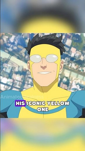 Why did Invincible switch from the blue-and-black suit to the yellow one? #fyp #invincible #mark