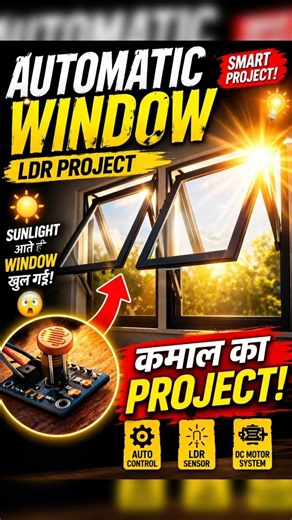 Sunlight आते ही Window Open 😳 | LDR Smart Automation Project#experiment #engineering #shorts