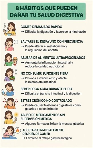 8 HÁBITOS QUE DAÑAN TU SALUD DIGESTIVA ⚠️