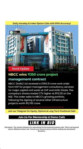 NBCC wins ₹350 crore project management contract #nbcc #stocks #stockmarket