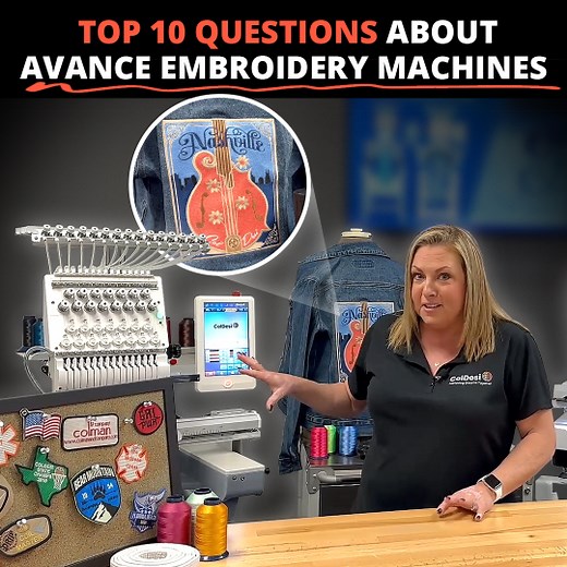 In this video, we're going to talk about the top 10 questions we get about our Avance embroidery machines. Get answers to your questions by watching this video right now! If you're looking for a reliable and high-performing embroidery machine, look no further than the Avance. Visit our website to learn more about the Avance embroidery machines: https://coldesi.com/commercial-embroidery-machine/ | ColDesi