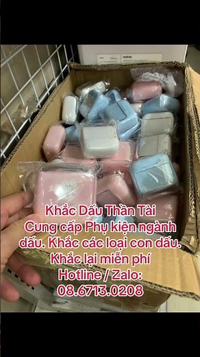 Khắc các loại con dấu. Cung cấp Phụ kiện ngành dấu