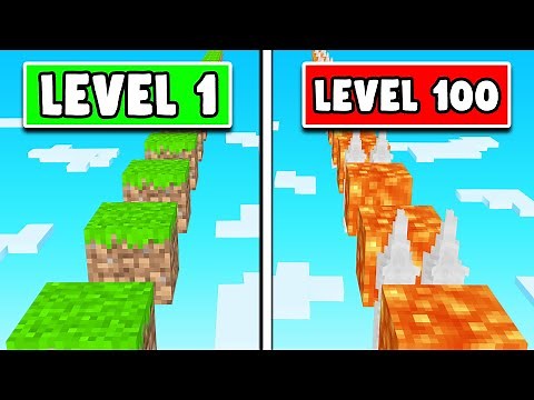 Surviving 100 Levels Of Minecraft Parkour!