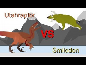 Smilodon vs Utahraptor (stick nodes)