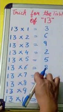 trick for the table of 13#easy way to write a table of 13#maths 13 table#13 table#table of 13
