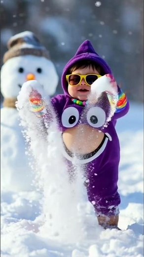 AI Baby Snow Dance Challenge 💃❄️ | Cutest Thing You’ll See Today! #AIBaby #Dance