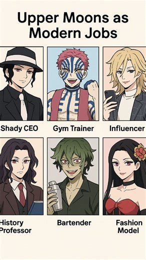 ~ 𝗠𝗶𝘁𝘀𝘂𝗿𝗶 | 𝗗𝗲𝗺𝗼𝗻 𝗦𝗹𝗮𝘆𝗲𝗿 on Instagram: ""💼 Upper Moons switch to modern jobs—Akaza as a boxer, Douma as a cult influencer, Kokushibo as a CEO! 😄 Relive this creative #DemonSlayer twist! ✨ #UpperMoons #KimetsuNoYaiba #AnimeEdit #AnimeIndia #DemonSlayerReels #AnimeVibes #InstaReels #AnimeLovers #TrendingReels #AnimeMoments #AnimeComedy #ViralReels #AnimeFandom #ReelsIndia #AnimeFantasy #AnimeCharacters #DemonSlayerClips #AnimeFans #InstagramReels #FunnyAnime #DemonSlayerAnime #