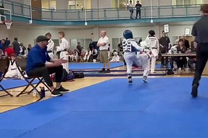 Iasonas lands a nice back kick | Sarnia Olympic Taekwondo