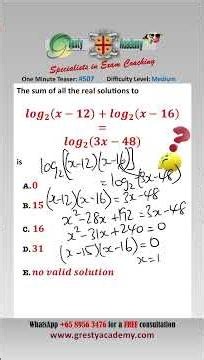 Can You Find all Real Solutions to this Logarithm Equation? #mathsshorts