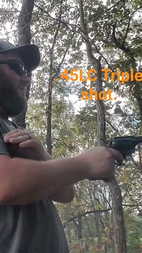 Live Ammunition Triple-Shot with .45 Long Colt. #gunslinging #trickshots #revolver #antiquefirearms