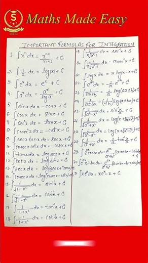 Most Important Integration Formulas for Boards #faheemsir #intigration #iit #maths