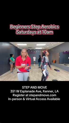 Step and Move on Instagram: "Ready to get started with step aerobics but don’t know where to begin⁉️ This beginner-friendly routine keeps it simple, fun, and low-impact so you can burn calories without feeling overwhelmed. ✨Perfect for women who want cardio that feels good on the joints. 🚨Can’t get here in person… no worries … live stream from anywhere in the world 🌎 Let’s step, sweat, and build confidence — one move at a time. #signup #beginnersclass #beginnerfriendly #funfitness #tryit #fyp 