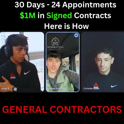 ⚠️General Contractors Doing Over $25K/Month If you're taking on ADUs, additions, barndominiums, major remodels, or new construction, we help you fill your calendar with high-ticket, prequalified appointments — without you calling or chasing a single lead. Real Results From Contractors Using Our System: ✅ Silverstone Builders (Boise, ID) Closed $1,000,000 in 6 weeks from ADU & Barndominium appointments Every lead prequalified for budget, scope & readiness. ✅ NOCO Design & Build (Colorado) Consist
