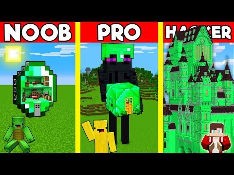 EMERALD HOUSE Build Battle In Minecraft - NOOB VS PRO CHALLENGE - Maizen Mizen Mazien Parody