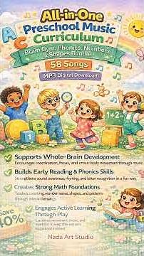 58 Preschool Learning Songs | Brain Gym, Phonics, Numbers & Shapes MP3 Bundle