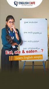 556K views · 11K reactions | Eat, ate & Eaten..? | English Cafe Tamil English Cafe ன் WhatsApp வழி Spoken English Course பற்றிய விவரங்கள் அறிய WhatsApp Link ல் Click செய்து எங்களுக்கு ஒரு Message அனுப்பினால் போதும். https://wa.me/918075966174 To know more and join English Cafe courses WhatsApp now +91 8075966174 | English Cafe Tamil | Facebook