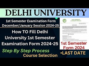 How To Fill Delhi University 1st Semester Examination Form 2024 #anas_du