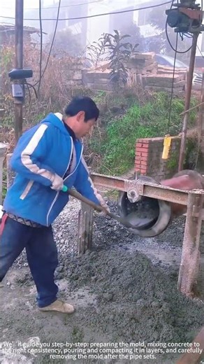 Making Concrete Pipes with Molds! 🧱