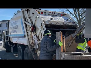 Fast Garbage Truck Crushing a Pile of Pallets + Flying Through Heavy Manual Trash | CCC McNeilus RL