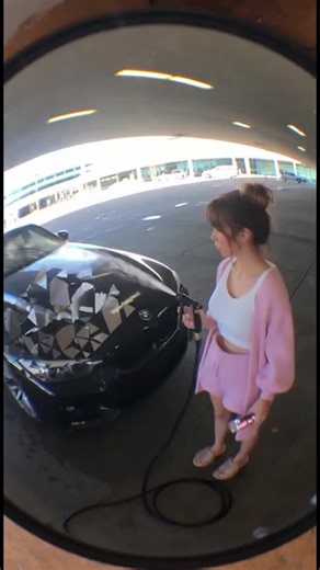 Ava Bennett on Instagram: "she's just washing her car and it started unrendering??? this can't be real 😭 #glitchinthematrix #physicsbroken #backrooms #simulationtheory #airportweird #meshexplosion"