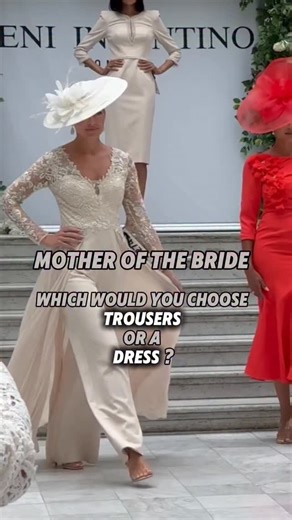 Ooooh… now this is a gorgeous dilemma ✨ which to choose ? For a Mother of the Bride / Groom, my choice would be: 🤍 The jumpsuit or palazzo pants with an overskirt, lace beaded bodice and sleeve Why? • It gives that “something different” factor without feeling too fashion-forward • Elegant, refined and timeless it will photograph beautifully now and in years to come • The overskirt delivers ceremony drama, while the palazzo underneath offers comfort and confidence • Sleeves beading = flattering,
